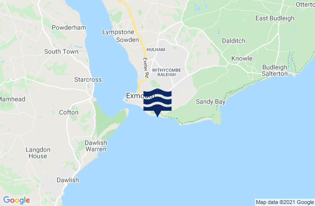 Exmouth, United Kingdom tide times map