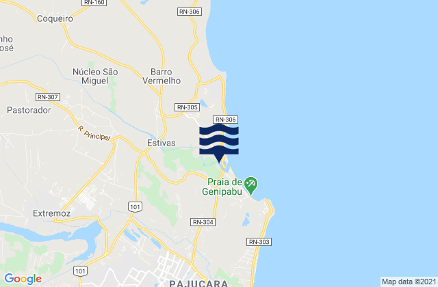 Extremoz, Brazil tide times map