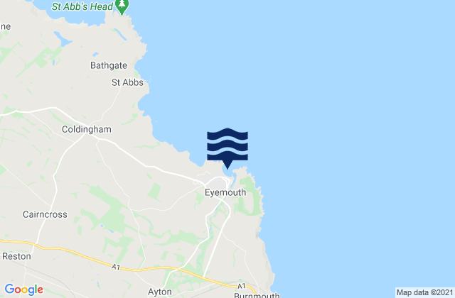 Eyemouth Beach, United Kingdom tide times map