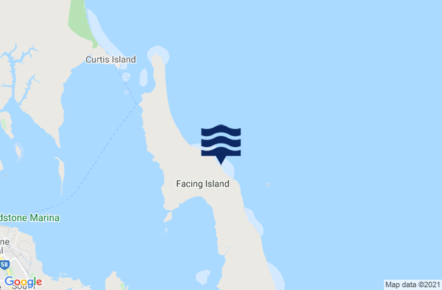 Facing Island, Australia tide times map