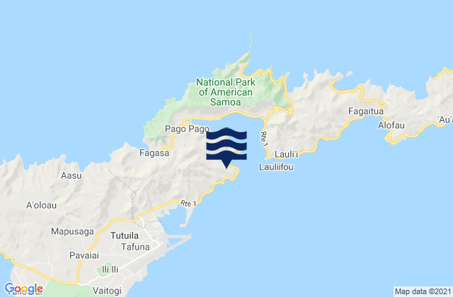 Fagaalu, American Samoa tide times map