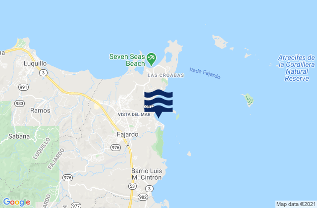 Fajardo Bay, Puerto Rico tide times map