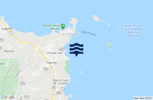 Fajardo Harbor (channel), Puerto Rico tide times map