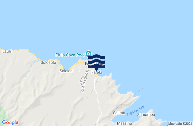 Falefa, Samoa tide times map