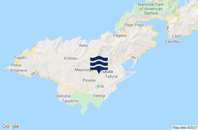 Faleniu, American Samoa tide times map