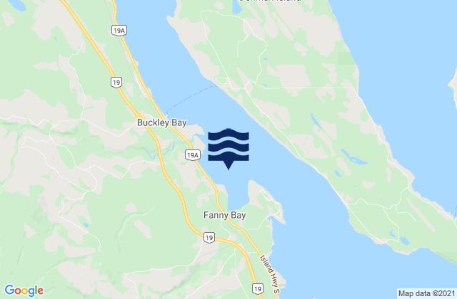 Fanny Bay, Canada tide times map