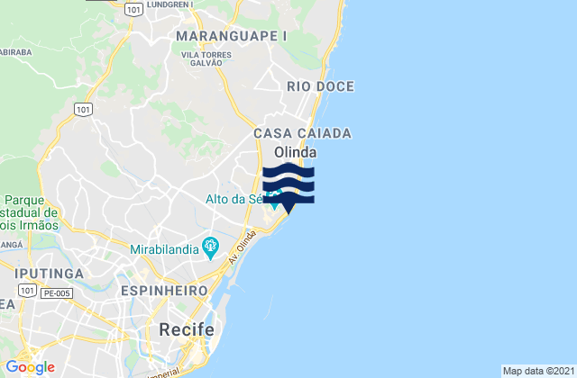 Farol de Olinda, Brazil tide times map