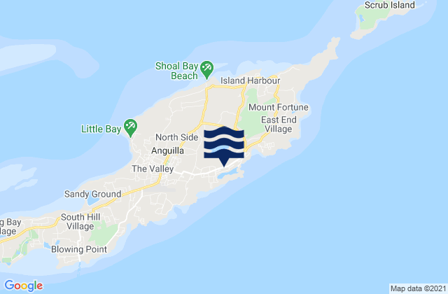 Farrington, Anguilla tide times map
