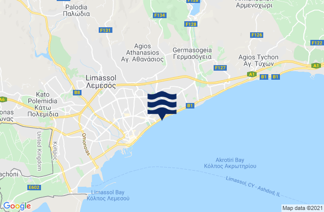 Fasoula, Cyprus tide times map