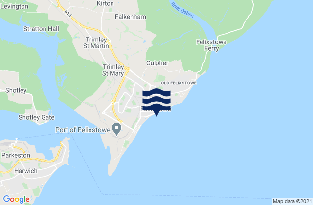 Felixstowe, United Kingdom tide times map