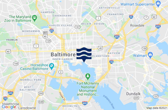Fells Point, United States tide chart map