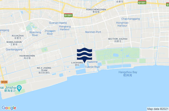 Fengcheng, China tide times map