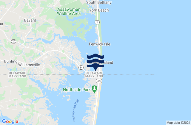 Fenwick Island Light, United States tide chart map