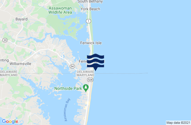 Fenwick Island, United States tide chart map