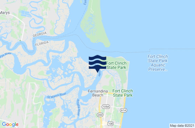 Fernandina Beach Amelia River, United States tide chart map