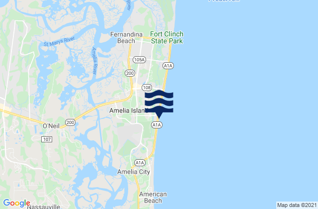 Fernandina Pier, United States tide chart map