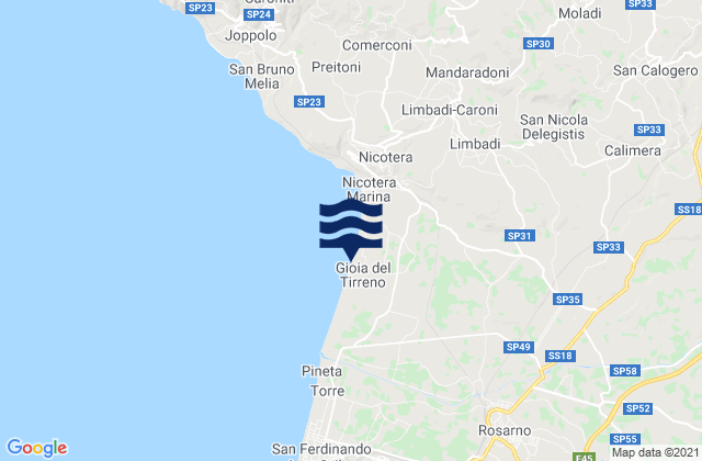 Feroleto della Chiesa, Italy tide times map