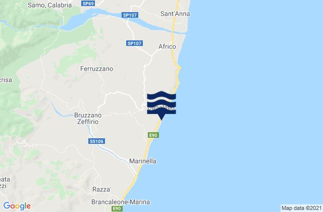 Ferruzzano, Italy tide times map