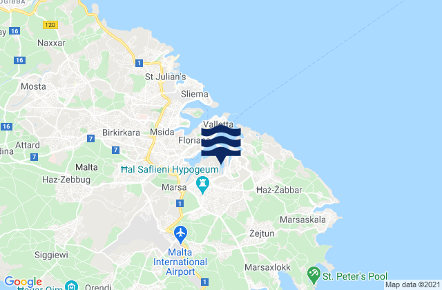 Fgura, Malta tide times map