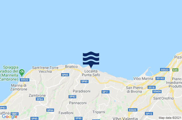 Filandari, Italy tide times map