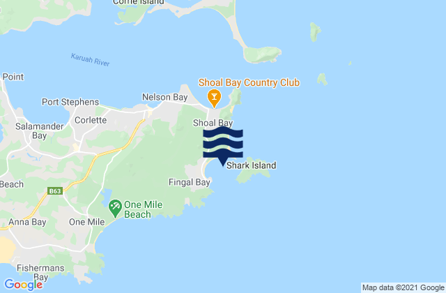 Fingal Bay, Australia tide times map