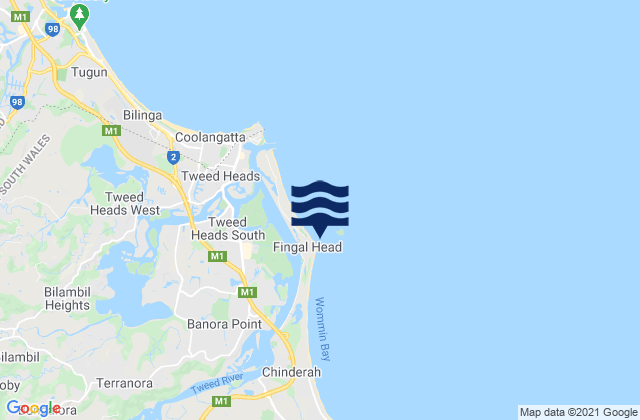 Fingal Head, Australia tide times map
