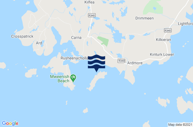 Finish Island, Ireland tide times map
