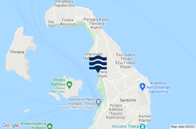 Fira, Greece tide times map