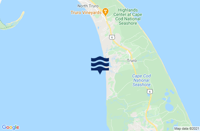 Fisher Beach Truro, United States tide chart map