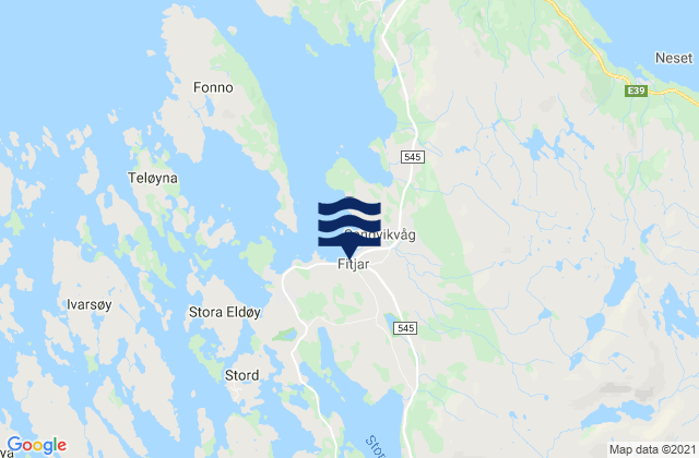 Fitjar, Norway tide times map