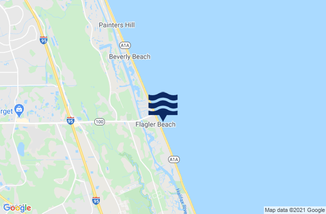 Flagler Beach, United States tide chart map