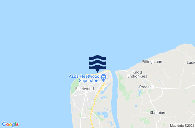 Fleetwood Beach, United Kingdom tide times map