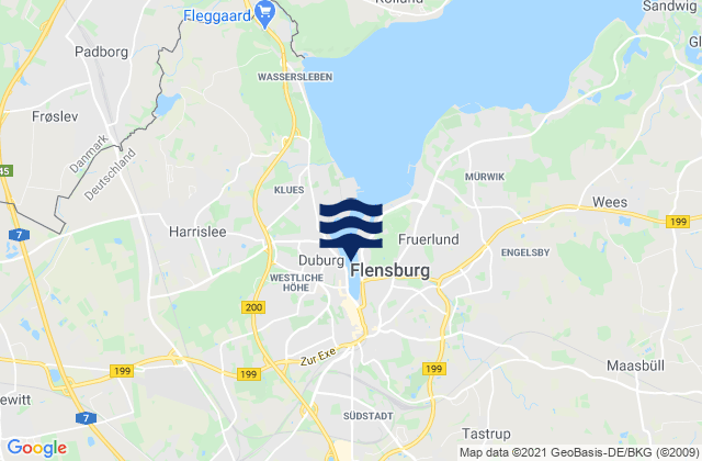 Flensburger-Hafen, Germany tide times map