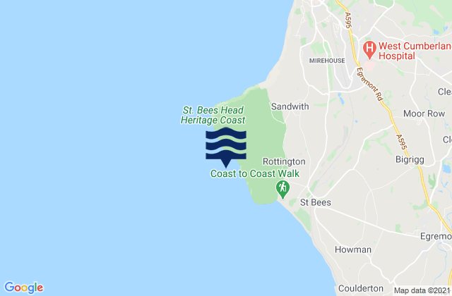 Fleswick Bay, United Kingdom tide times map