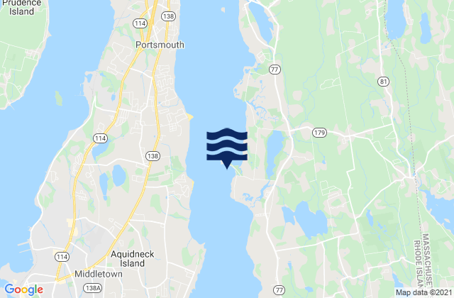 Fogland Beach Tiverton, United States tide chart map