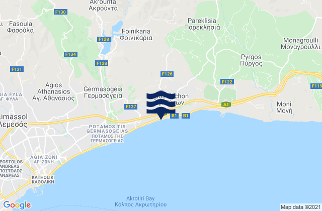 Foinikaria, Cyprus tide times map