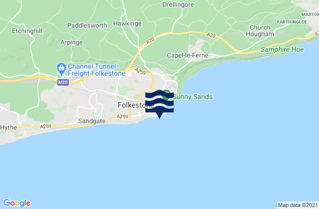 Folkestone Harbour, United Kingdom tide times map