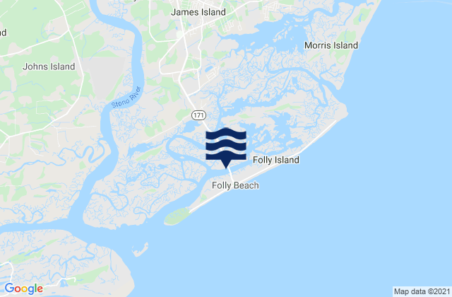 Folly River Bridge Flooy Island, United States tide chart map