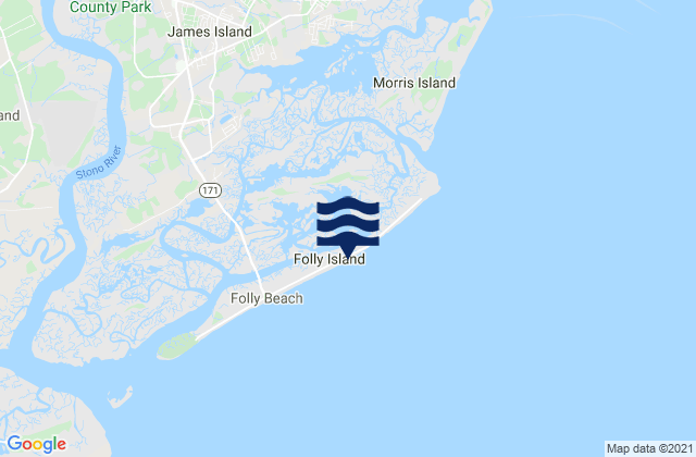 Folly River North Folly Island, United States tide chart map