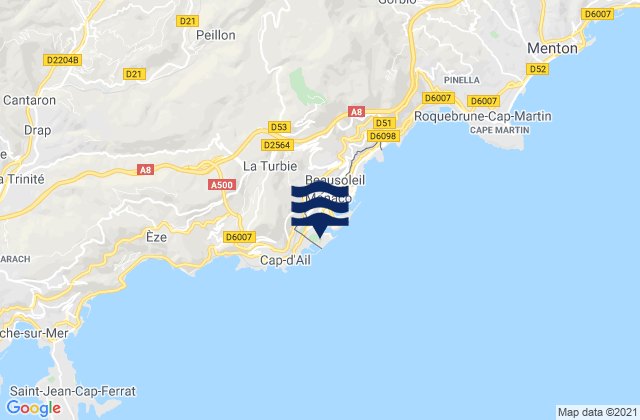 Fontvieille, Monaco tide times map