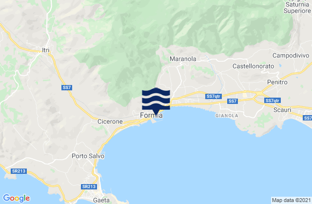 Formia, Italy tide times map
