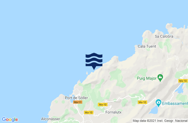 Fornalutx, Spain tide times map
