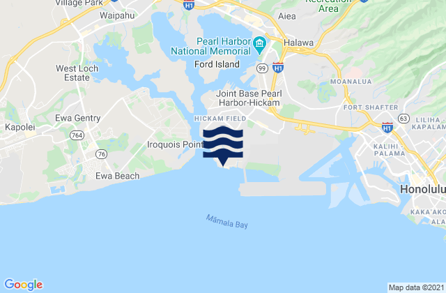 Fort Kamehameha Beach, United States tide chart map