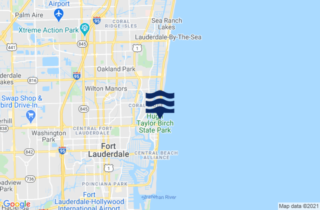 Fort Lauderdale 14th Street, United States tide chart map
