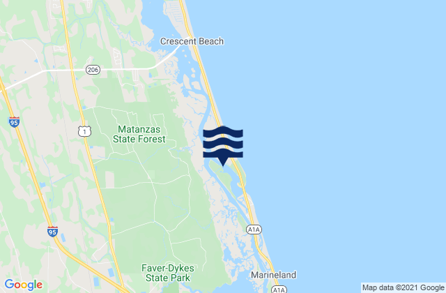 Fort Matanzas, United States tide chart map