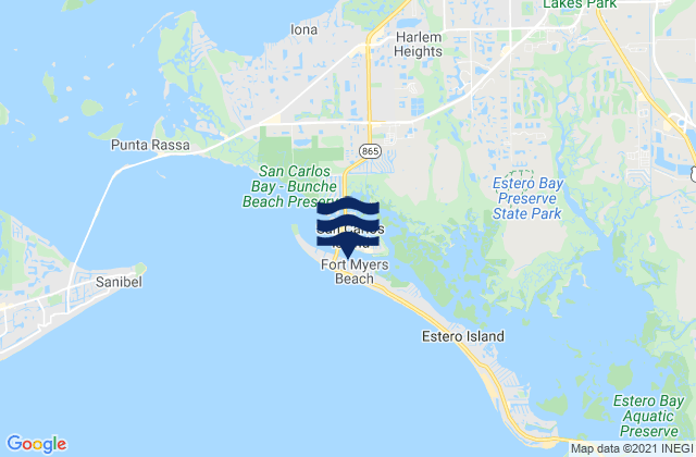 Fort Myers Beach, United States tide chart map