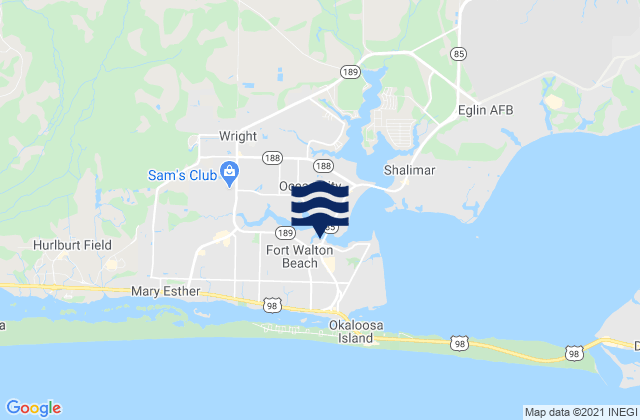 Fort Walton Beach, United States tide chart map