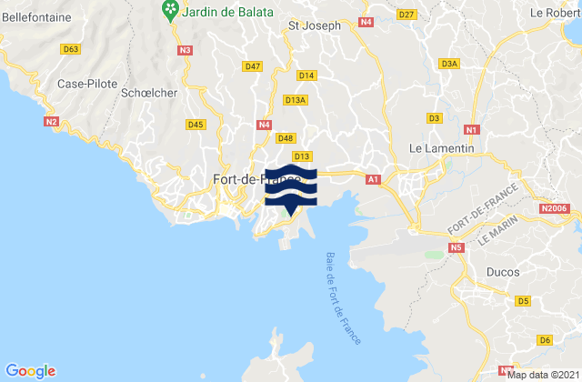 Fort de France, Martinique tide times map