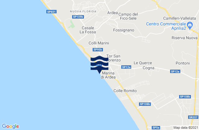 Fossignano, Italy tide times map