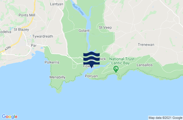 Fowey Harbour, United Kingdom tide times map